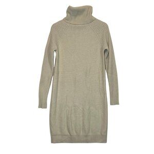 Tommy Bahama Women Sweater Knee Dress Wool Cashmere Beige Medium Turtle Neck
